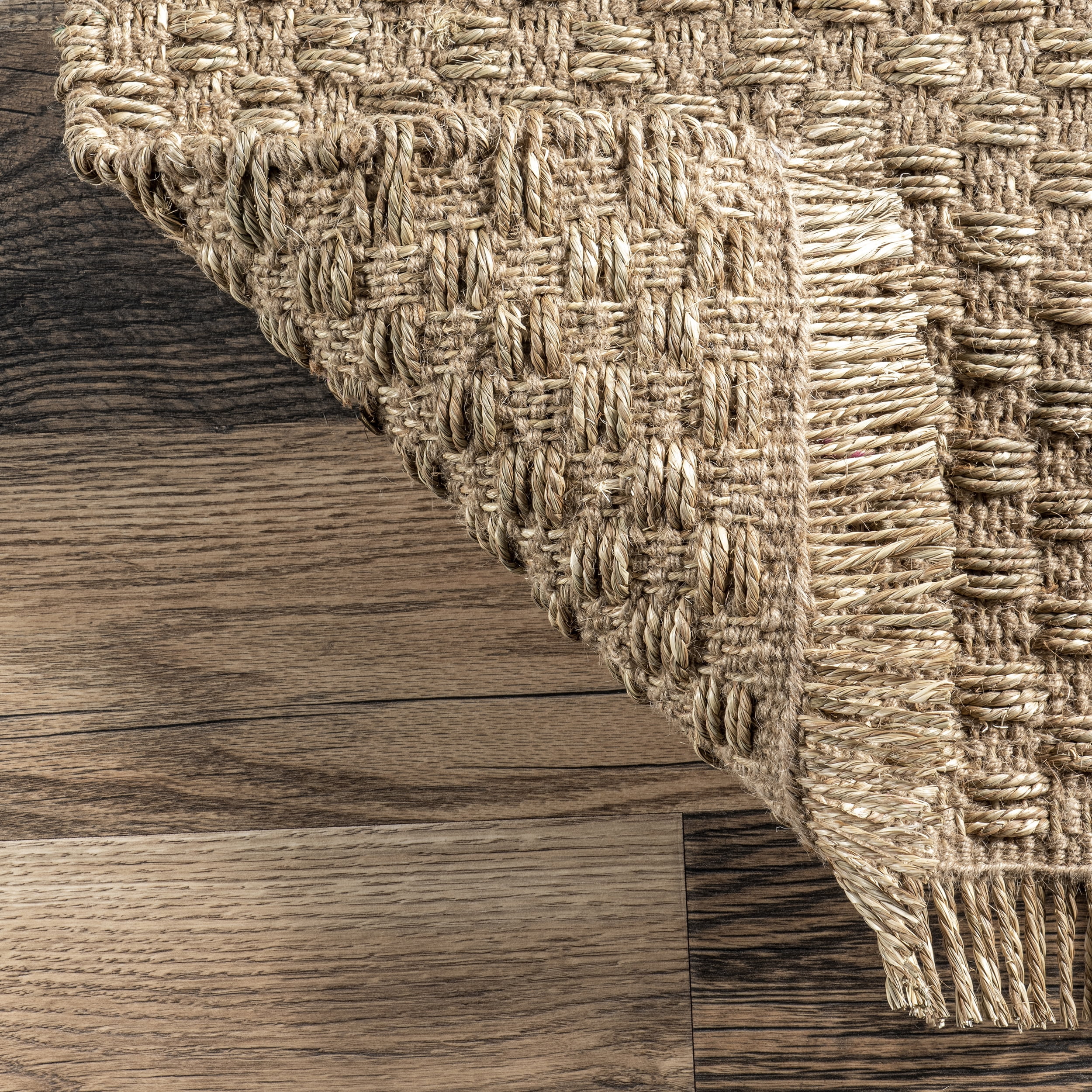 nuLOOM Tanya Casul Seagrass Fringe Area Rug, 5' x 8', Natural