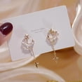 thumbnail image 2 of Pendientes de borla de estrella y luna de aguja de plata S925 para mujer, exquisita y romántica, joyería de moda, regalo de fiesta, venta al por mayor, nueva tendencia, 2 of 4
