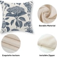 thumbnail image 7 of Blue Pillow Covers 18x18 Set of 2 Boho Floral Hydrangea Herbs Botanical Throw Pillow Cover Vintage Flower Outdoor Decoration Pillow Cases Linen Farmhouse Cushion Case Decor for Couch Sofa, 7 of 7