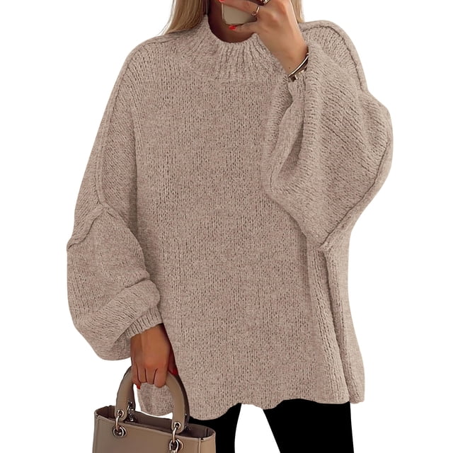 Suéter PRETTYGARDEN Mujer Otoño 2025 Tejido Grueso Camel