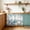 Teal, variant on Fall Pumpkins Sink Skirt for Bathroom, Self-Adhesive Under Sink Curtain, Thanksgiving Harvest Eucalyptus Maple Leaf Hide Pipes & Storage Fabric Cabinet Skirt Cover for Kitchen Laundry 32"x55"