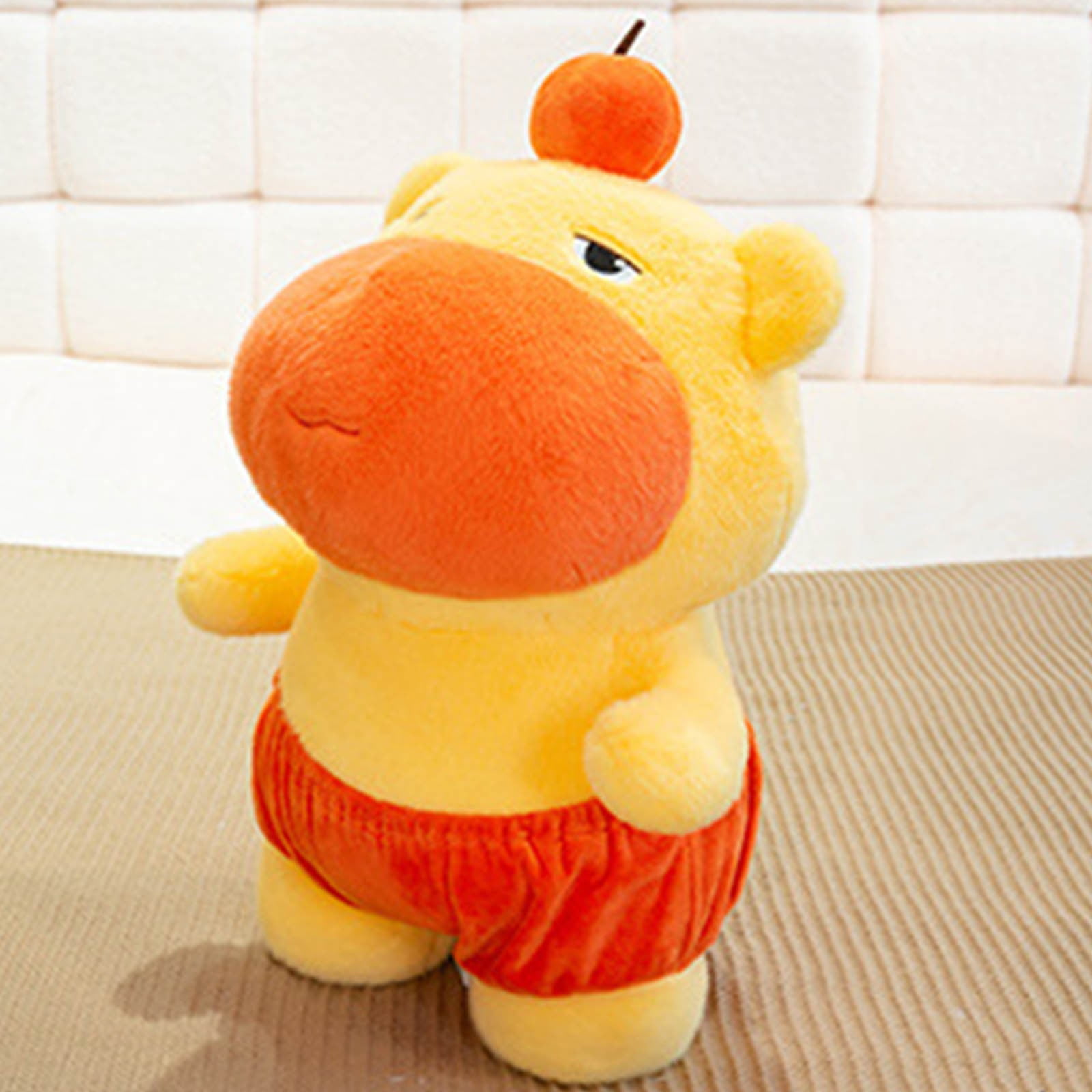 Musatteng Capybara Plush Toy for Kids - Soft Huggable Stuffed Animal with Removable Outfit, BPA-Free Cuddle Doll for Ages 3+