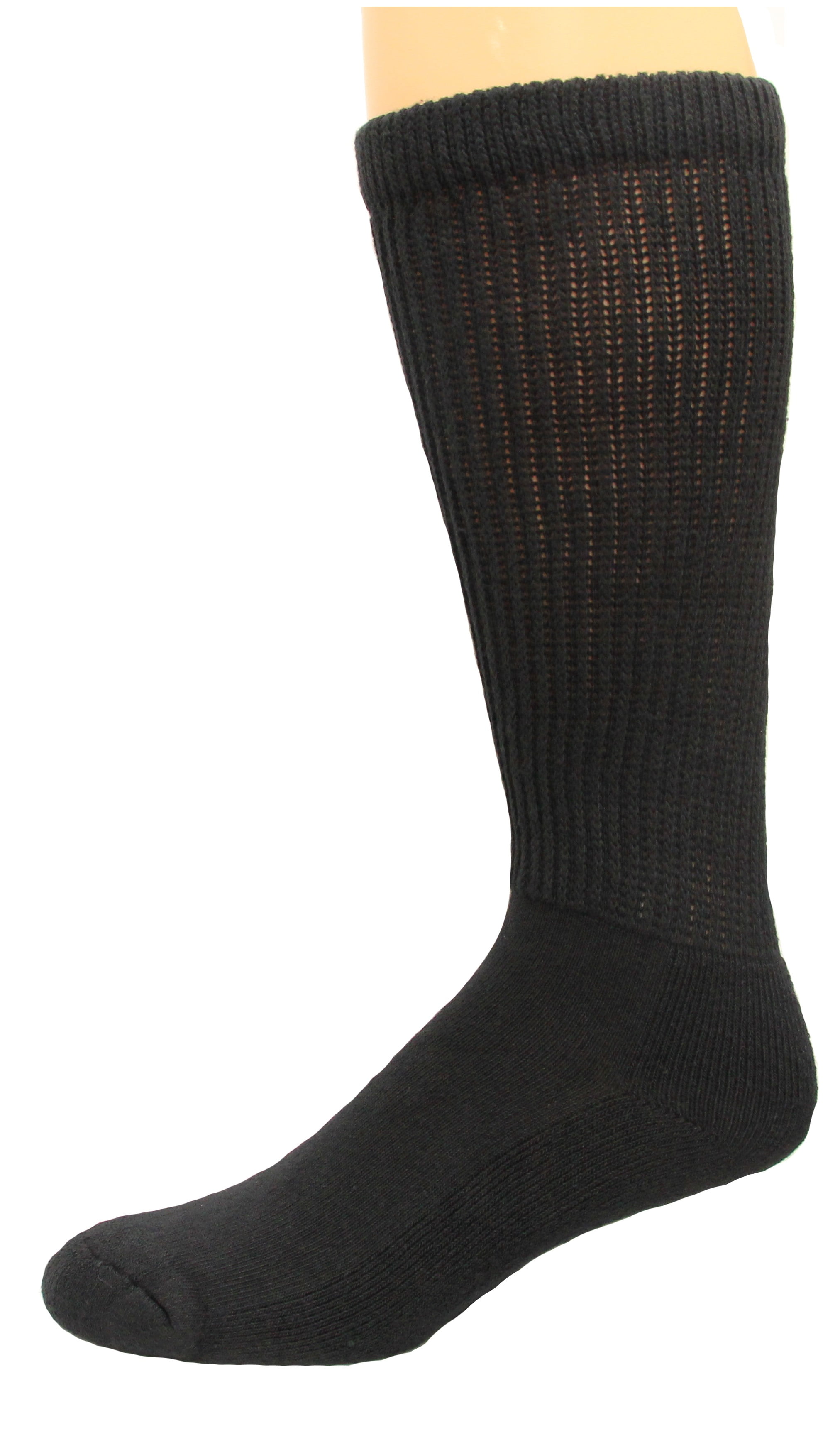 Carolina Ultimate Diabetic Non-Binding Over the Calf Socks 2 Pair, Black, Men's 9-13