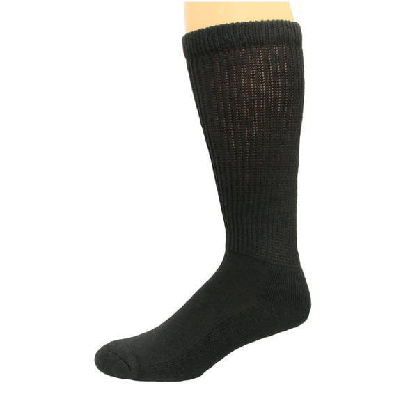 Carolina Ultimate Diabetic Non-Binding Over the Calf Socks 2 Pair, Black, Men's 9-13
