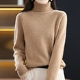 thumbnail image 3 of Vedolay Womens 2023 Sweaters Womens Plus Size Sweaters Casual Long Sleeve Crewneck Knit Pullover Tops,Coffee L, 3 of 4