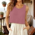 thumbnail image 2 of 1 PC Women's Tank Tops Linen Pants Jumpsuit Matching Set Casual Outfit Sleeveless Tops for Women, 2 of 4