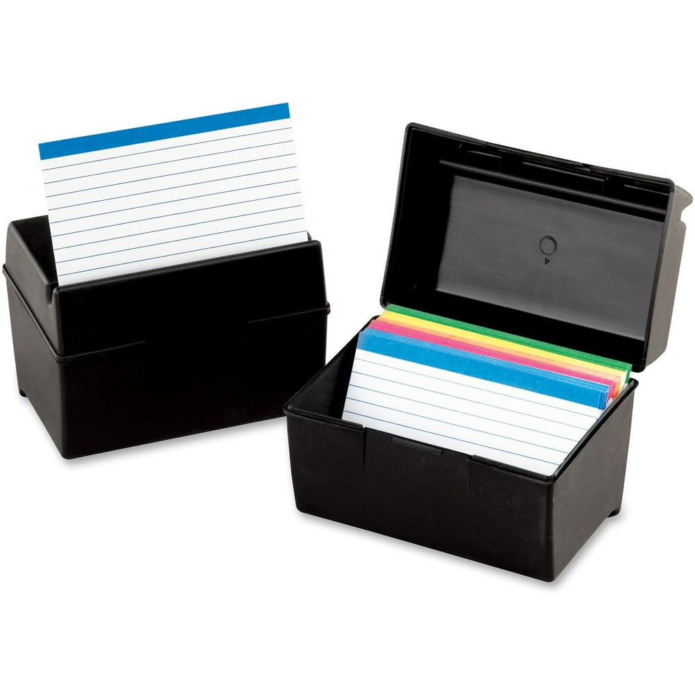 Oxford, OXF01581, Plastic Index Card Boxes with Lids, 1 Each, Black