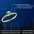 thumbnail image 2 of Gem Stone King 14K Yellow Gold Green Peridot Engagement Ring for Women | 1.00 Cttw | Round 6MM | Gemstone August Birthstone | Size 8, 2 of 6