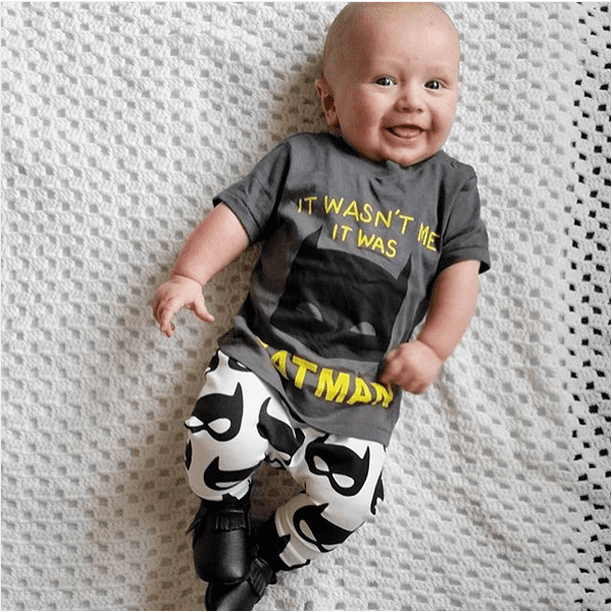 Goocheer Bebe Garcon Tenues Manches Courtes Lettre Batman T shirt Pantalon Long Walmart
