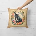 thumbnail image 2 of Black French Bulldog and Flowers Fabric Decorative Pillow 18 in x 18 in, 2 of 5