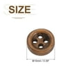 thumbnail image 2 of 50 piezas de botones de madera, 10 mm (13/32") botón redondo de 4 agujeros para costura manualidades, parte trasera plana para costura de manualidades de ropa, marrón, 2 of 7