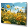 thumbnail image 2 of Designart "Golden Verdant Ranunculus Sunlit Blooms" Floral Wall Art Living Room, 2 of 5