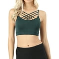 thumbnail image 1 of TheLovely Women & Plus Comfort Seamless Crisscross Front Strappy Bralette Sports Bra Top with Removable Pads, 1 of 4