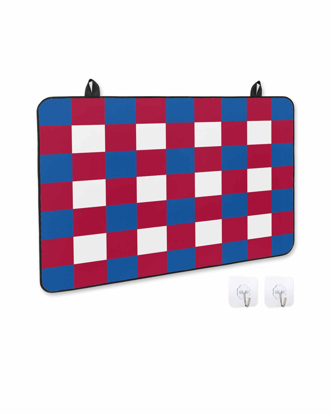 nqOlkjepod Large Induction Cooktop Protector Mat 24"x21", 4th of July Stove Top Covers for Electric Stove, Independence Day Red Blue White Plaid Checkered Stove Burner Cover Mats Stove Cover