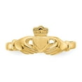 thumbnail image 5 of Primal Gold 10 Karat Yellow Gold High Polished and Satin Claddagh Ring, 5 of 7