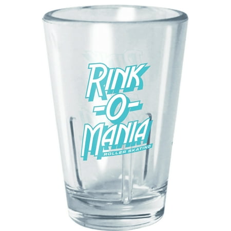 

Stranger Things Rink-O-Mania Light Blue Logo Tritan Shot Glass Clear 2 oz.