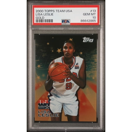 Graded 2000 Topps Team USA Lisa Leslie #13 Gold Basketball Card PSA 10 Gem Mint
