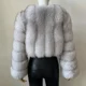 thumbnail image 4 of Abrigo de piel sintética de zorro con cuello en V para mujer, abrigo de invierno cálido de manga larga para mujer, chaqueta de piel de lujo a la moda, prendas de vestir elegantes de peluche 2024, 4 of 5