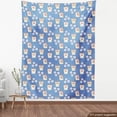 thumbnail image 3 of Cat Fabric by the Yard, Repetitive Maneki-Neko Motifs Japanese Inspired, Decorative Upholstery Fabric for Sofas and Home Accents, Azure Blue Dark Pink by Ambesonne, 3 of 4
