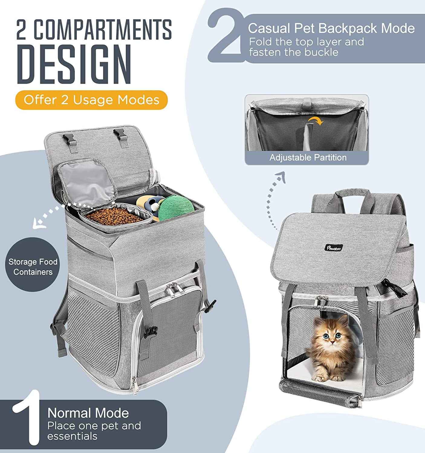 Airline Approved Pet Carrier with 2 Bowls – Pawaboo