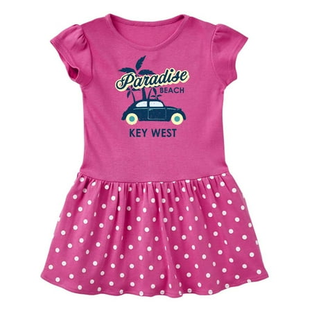 

Inktastic Paradise Beach in Key West with Palm Trees and Car Gift Baby Girl Dress