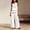 White, variant on Women's Pleated Tank Top & Wide Leg Pants Set – Loose Fit Retro Two Piece, Perfect for City Commuting Black，S