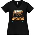 thumbnail image 3 of Inktastic Wyoming Vacation Bear Silhouette Women's Plus Size V-Neck T-Shirt, 3 of 5