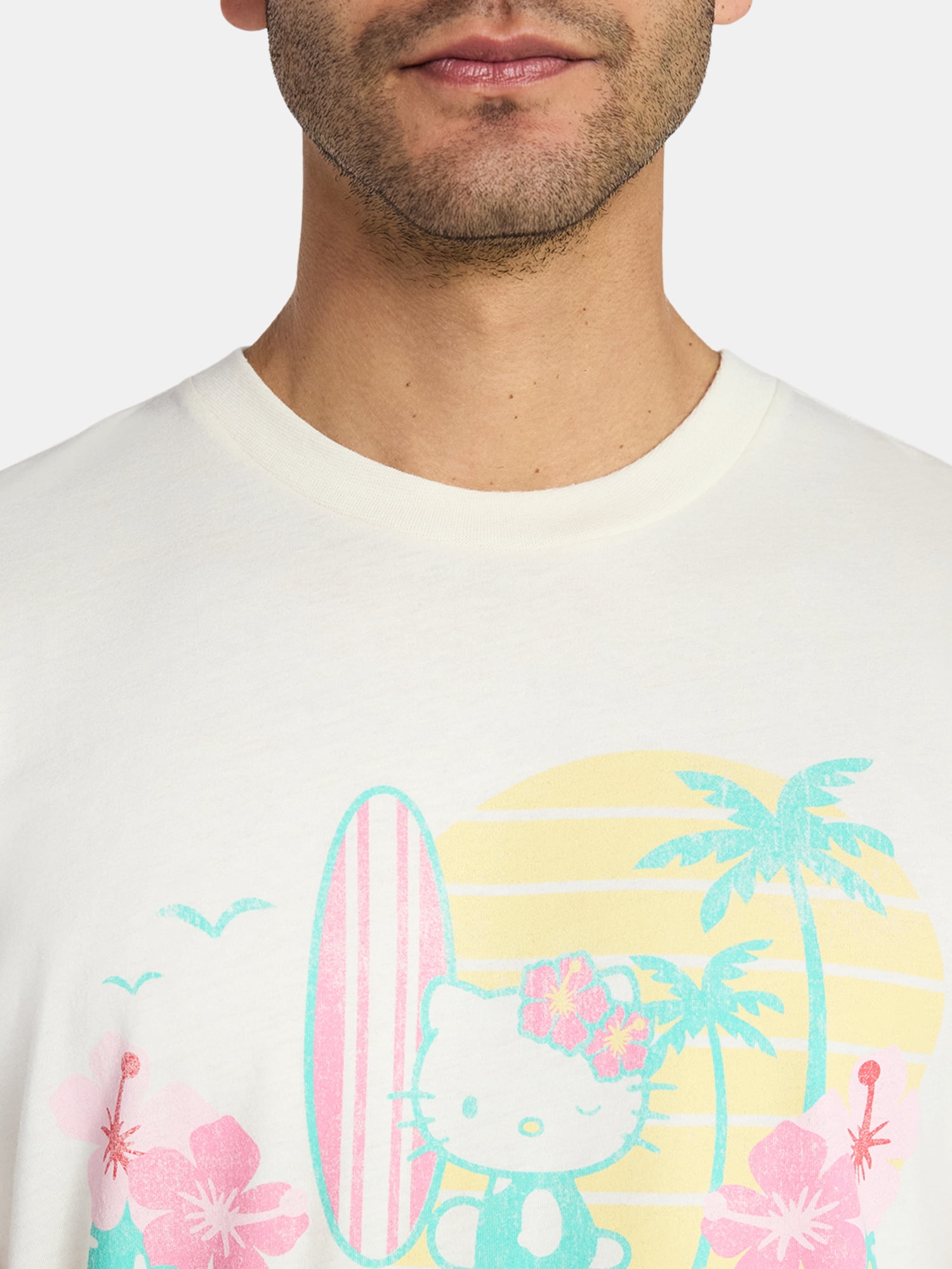 Hello Kitty x Hawaii Men's and Big Men's Graphic Tee, Sizes XS-3XL