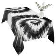 thumbnail image 2 of Black Gray Ombre Table Cloth Waterproof Tablecloths, Retro Abstract Tie-dye Tribal Boho Tablecloth Dining Table Cover for Kitchen Party Tabletop Outdoor, Rectangle Tablecloth 60x120 Inch, 2 of 9