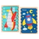 thumbnail image 1 of Rompecabezas de madera, juguete de rompecabezas de vehículos de animales para niños, juguetes de rompecabezas de tira de doble cara, rompecabezas de apilamiento, juguete Cohete de avión perfke Rompecabezas Montessori, 1 of 8