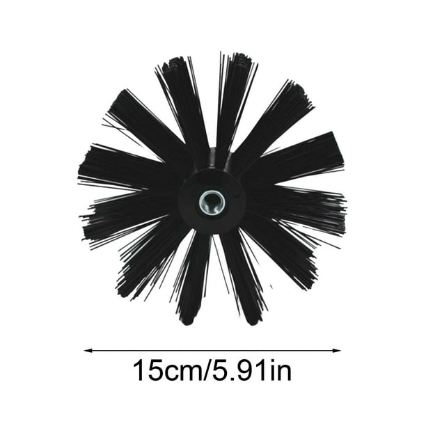 pstuiky Cepillo de nailon de 4/6 pulgadas para limpieza de chimeneas, rosca M8, cepillo para limpieza de conductos de secadora, removedor de pelusa para limpieza de conductos de secadora.