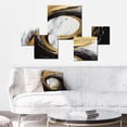 thumbnail image 2 of Designart "Golden Wave Reflections IV" Abstract Painting Metal Art Living Room Set, 2 of 5