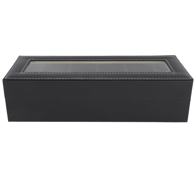 Caja de almacenamiento para relojes resistente multifuncional de piel sintética con 6 ranuras con tapa transparente para viajes en casa ANGGREK Otros