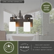 VAXCEL Acadia 2-Light Bronze Rustic Bathroom Vanity Fixture with Nightlight