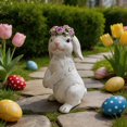 thumbnail image 3 of Easter Wreath Rabbit Resin Cartoon Animal Garden Courtyard Outdoor Holiday Furnishings Layout, 3 of 6