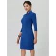 thumbnail image 3 of DARING DIVA Sheath Zipper Collar Pencil Dress M Royal Blue, 3 of 6