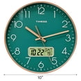 thumbnail image 3 of TIMESS Reloj de Pared Silencioso de 10 Pulgadas con Pantalla de Fecha, Números Grandes de Fácil Lectura, Funciona con Batería, Reloj Moderno para el Hogar (Verde), 3 of 8