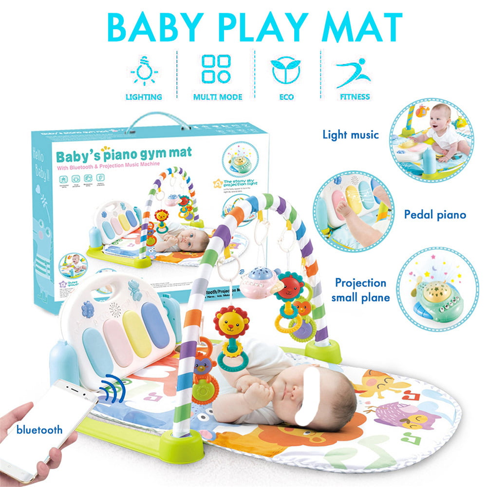 Baby Activity Gym Kick and Play Piano Mat Center With Melodies Rattle L1N2 