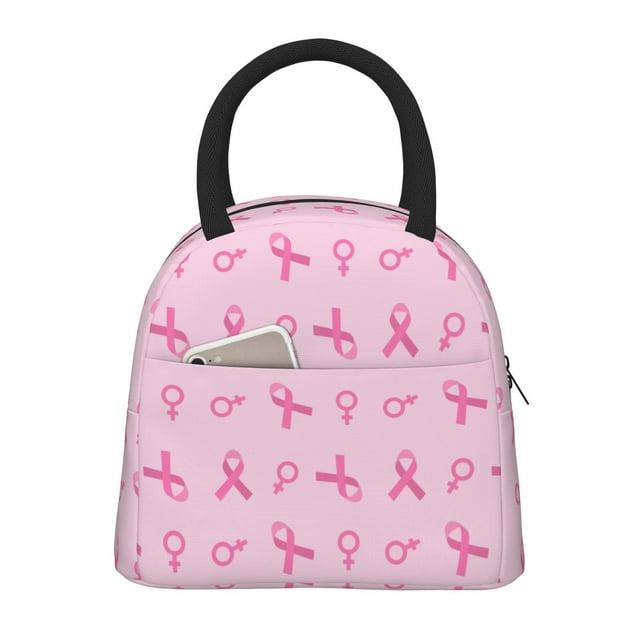 Lukts Breast Cancer Awareness 1 Print Portable Lunch Bag, Lunch Bag Picnic Bag - Waterproof, Heat-insulating and Cold-insulating, Suitable for School, Work
