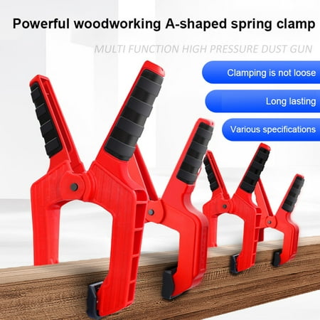 

Enjoymall 2-4 inch Spring Grip Clamp Strong Clamping Force Good Toughness Woodworking Tool Professional Non-slip Plastic Spring Clamp for DI