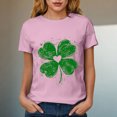 thumbnail image 5 of vigerkar St Patricks Day Short Sleeve Shirt for Women Shamrock St Paddys Day T-Shirt Lucky Clover Tee Top (Pink, L), 5 of 8