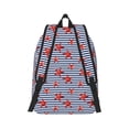 thumbnail image 3 of Balery Starfish Navy Blue Stripe Vintage Canvas Backpack for Men and Women - Large Capacity, Durable Travel Laptop Bag for School, Work, Hiking, and Outdoor Activities, 3 of 7