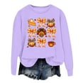 thumbnail image 1 of WEAIXIMIUNG Sweatshirts Courts pour Femmes Vintage Mode Hiver Féminine Imprimé Festif de Noël Col Rond, 1 of 3
