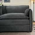 thumbnail image 6 of Gray 2-Piece Oversized Chenille Loveseat Set, Luxury Deep Seat with 4 Pillows, 6 of 9