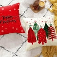 thumbnail image 2 of Christmas Throw Pillow Covers 20X20 Set of 4 Decorations Ornaments Holiday Outdoor Indoor Vintage Navidad Red Decor for Home Couch Bed Sofa,Reindeer Marry Tree Joy, 2 of 5