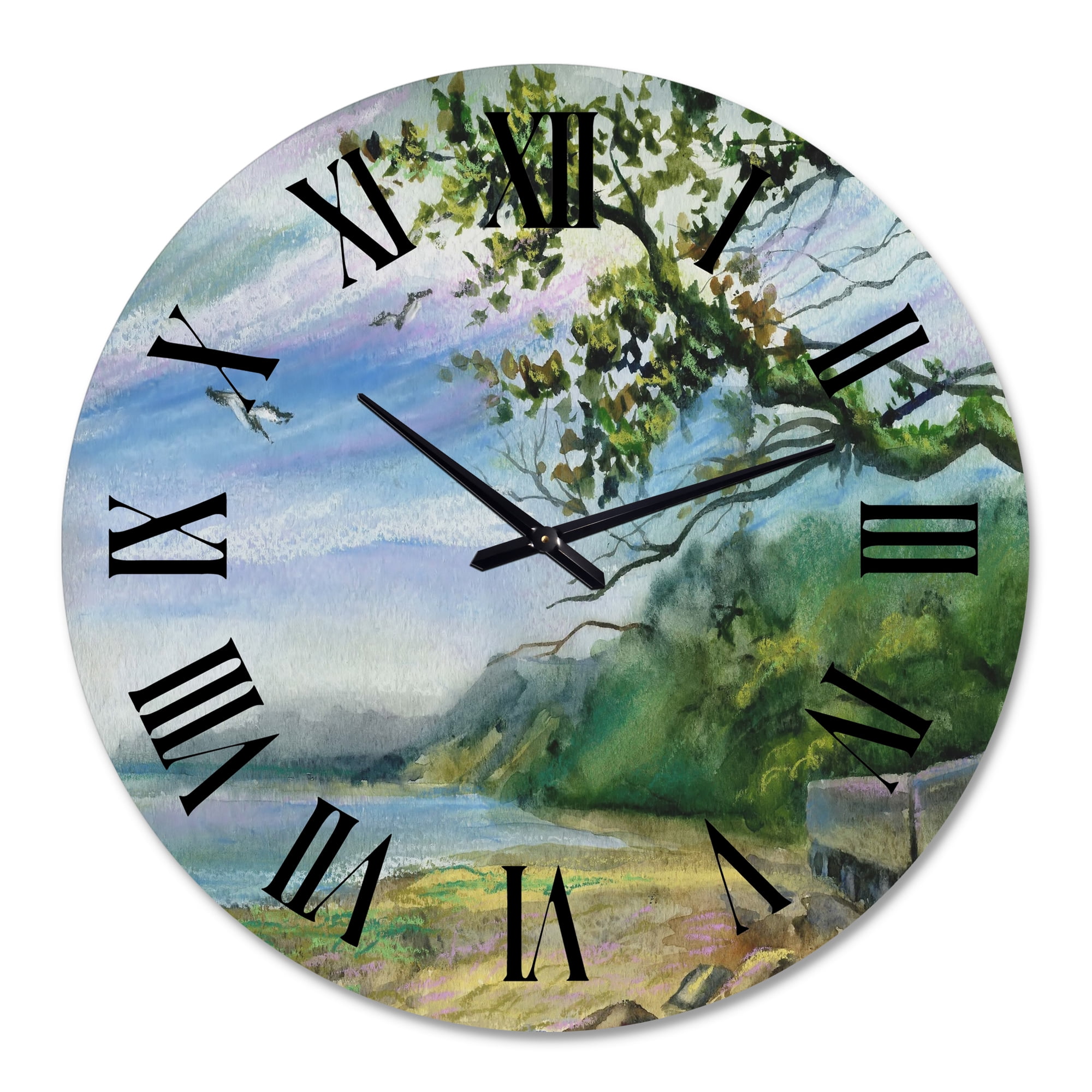 Designart 1 in Quartz Coastal Wall Clock