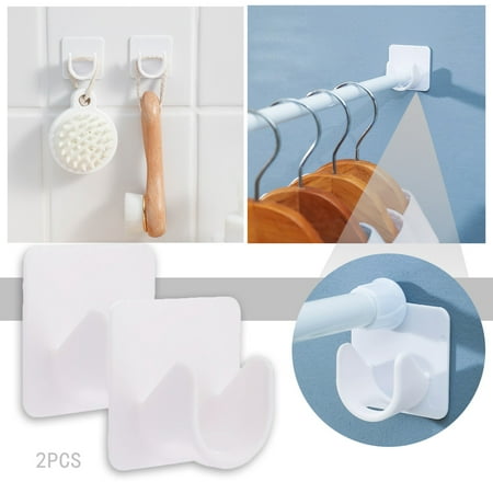 

Barhoo Over the Door Hooks Clearance! Set of Clothes Rail Hooks No Punching Arc Slot Telescopic Rod Fixed Bracket Rod Hanger Cabinet Clothes Rod Hook