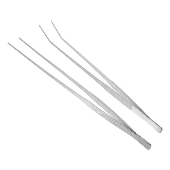 ibasenice 2Pcs Reptile Feeding Tongs with Straight and Curved Tips Ideal for Aquarium and Terrarium Tasks