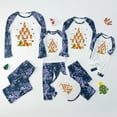 thumbnail image 2 of Jenny Matching Family Christmas Pajamas, Gingerbread Christmas Tree Print, Two-piece Set, Festive Blue Holiday Sleepwear, 2 of 7