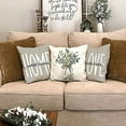 thumbnail image 3 of Farmhouse Pillow Covers 18x18 Set of 4,Eucalyptus Leaves Decorations Truck Vase Home Sweet Home Linen Cushion Case Gifts for Home Decor…, 3 of 6